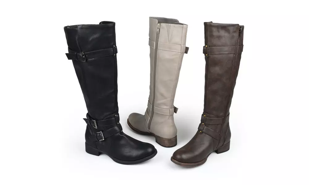 Journee Collection Womens Buckle Knee-High Riding Boots - Primary Image