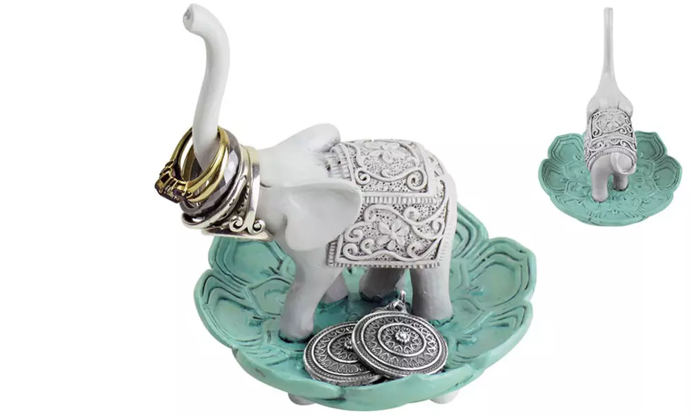 Evelots Good Luck Elephant Jewelry and Ring Holder - Primary Image