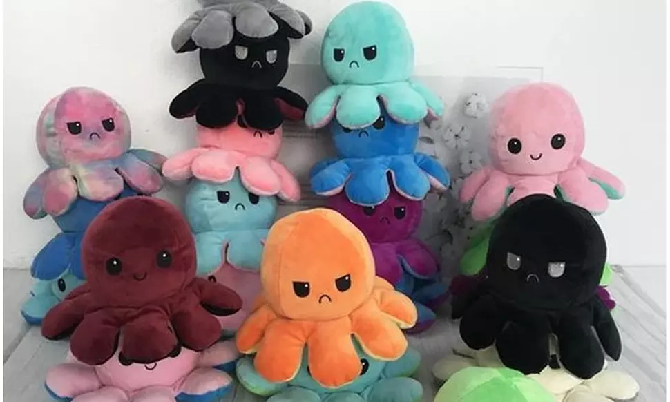 Pack of 2 reversible octopus-shaped soft toys - Primary Image