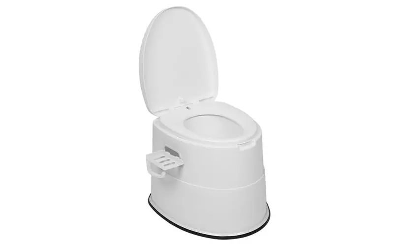 Portable Toilet with Non-slip Mat Brown/White/Grey - Second Medium