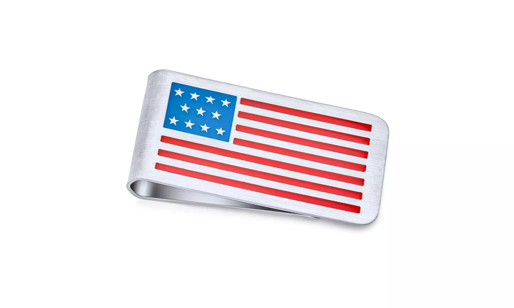 Patriotic USA American Flag Red White Blue Stars Stripes Money Clip - Primary Image