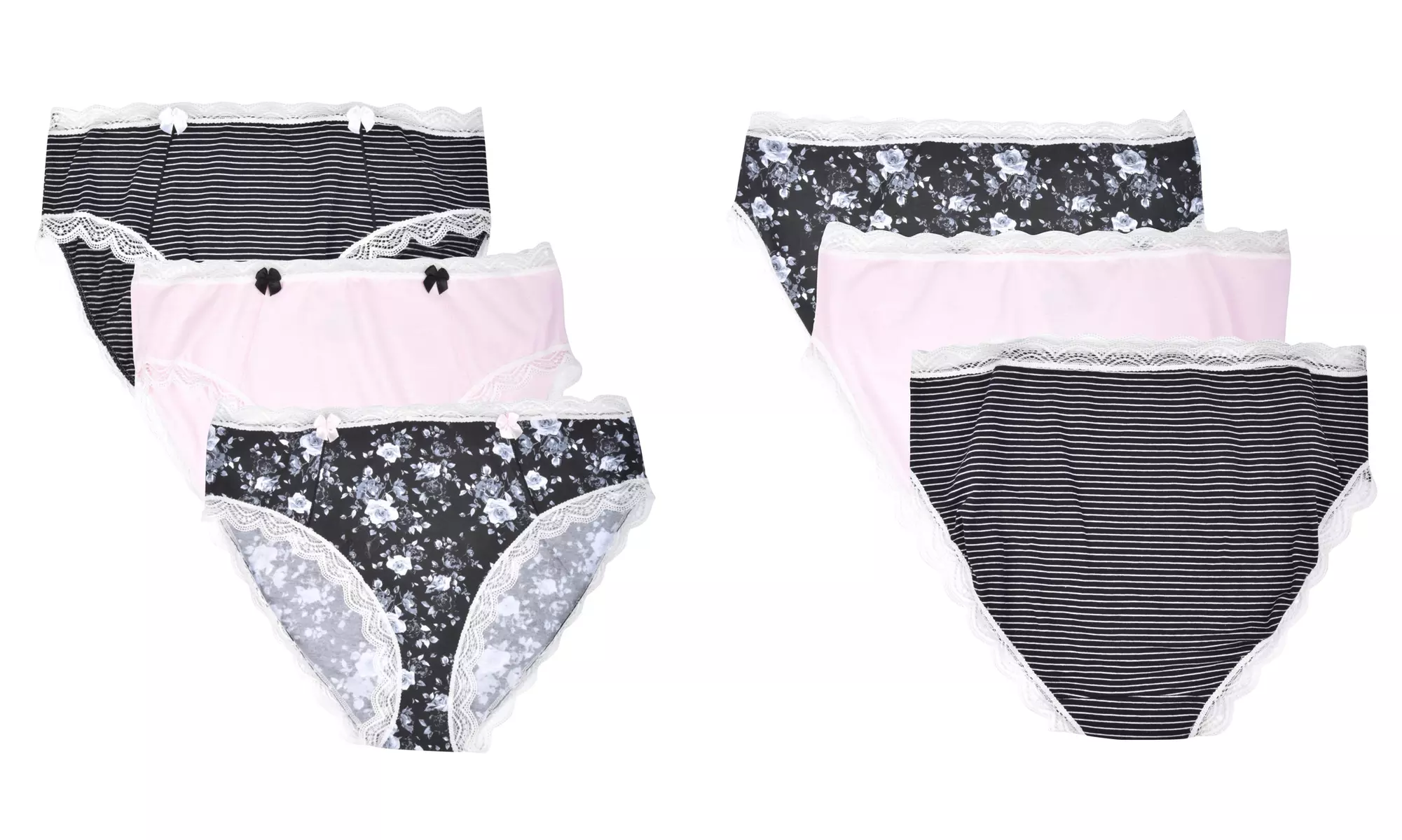 Donna L'oren Women's Panties 6-Pack S-XL- Bikinis or Hi-cuts