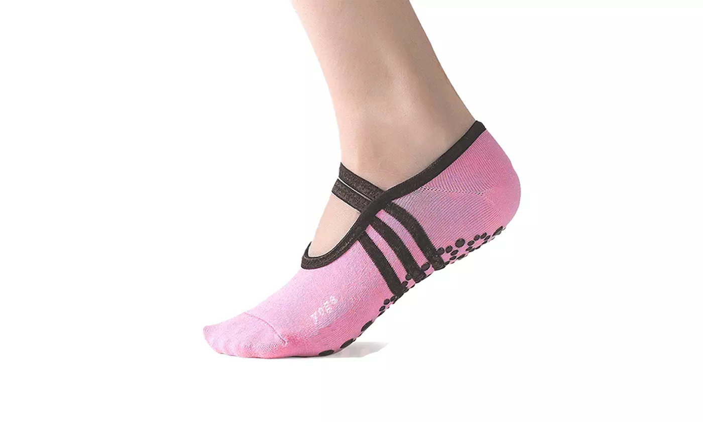 1-3 Pair Yoga Sock for Women Non-Slip Grips & Straps Dance Socks Pilates Socks