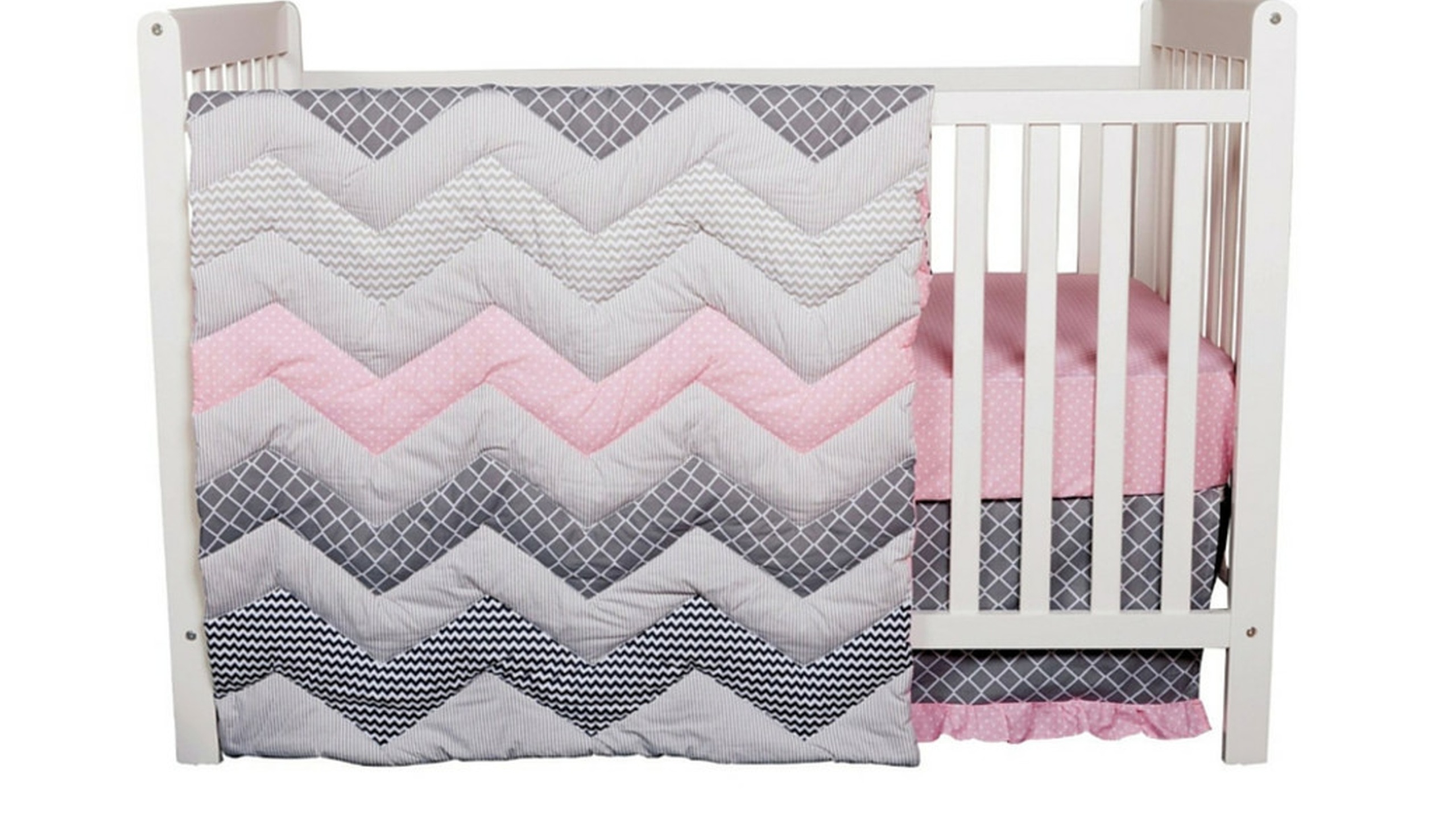Trend Lab Chevron 3 Piece Crib Bedding Set Cotton Candy Groupon