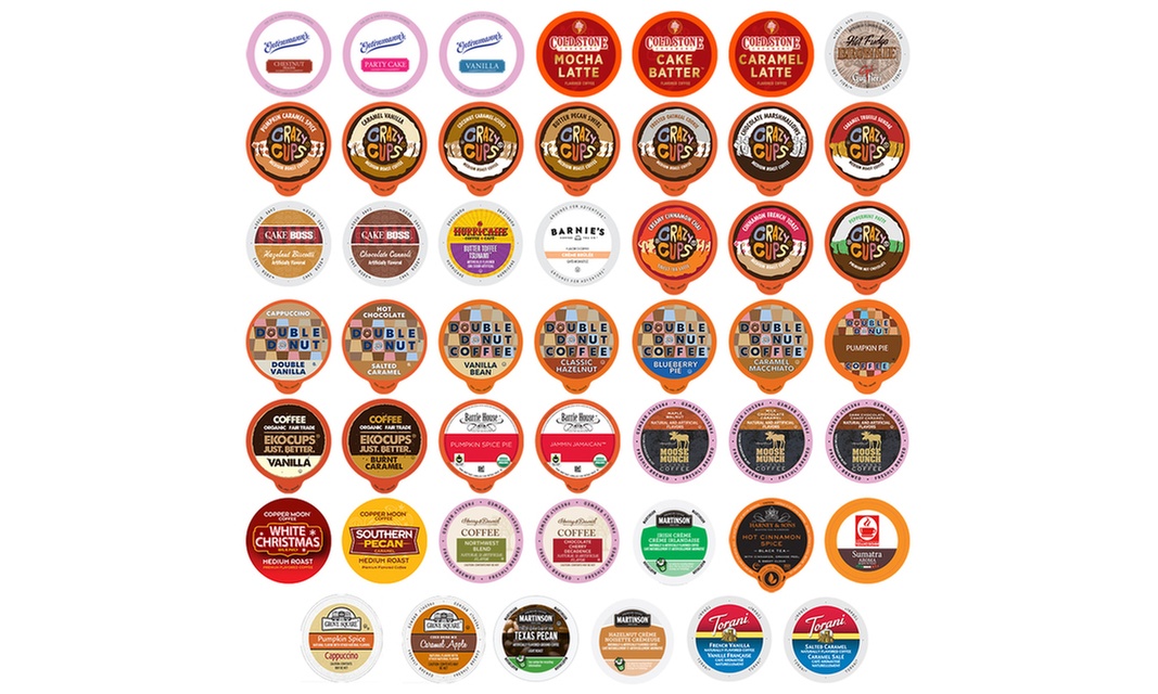 Flavored Coffee Lovers Variety Pack Sampler K Cups, 20, 50, 100 Count