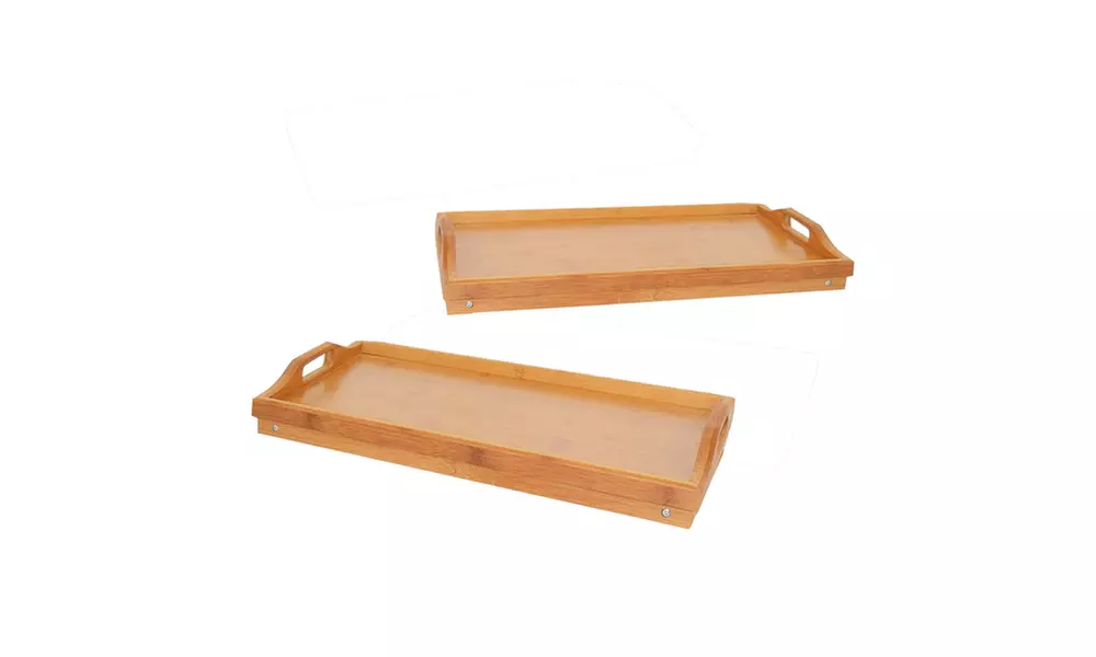 Home Ease Bamboo Breakfast Bed Tray (2-Pack) - Second Medium
