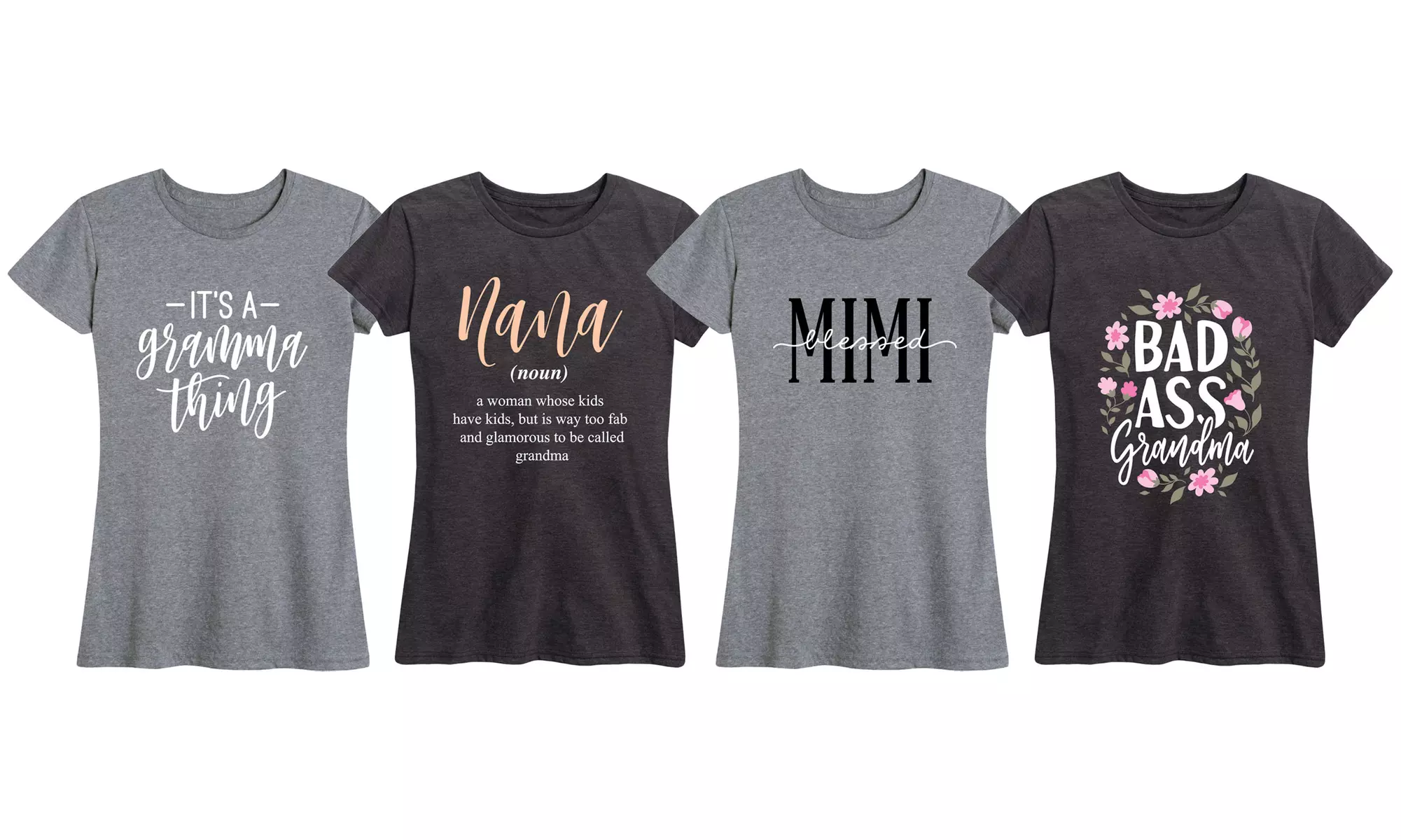 Instant Message: Floral Nana, Mimi, Gigi Grandma Tees - Primary Image