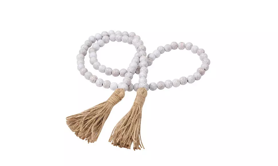 Wood Bead Farmhouse Country Beads Holiday Decoration Wall Hanging Prayer Beads