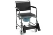 Medical Transport Toilet Commode Wheelchair Bedside w/Drop Arms Locking Casters - Second Medium