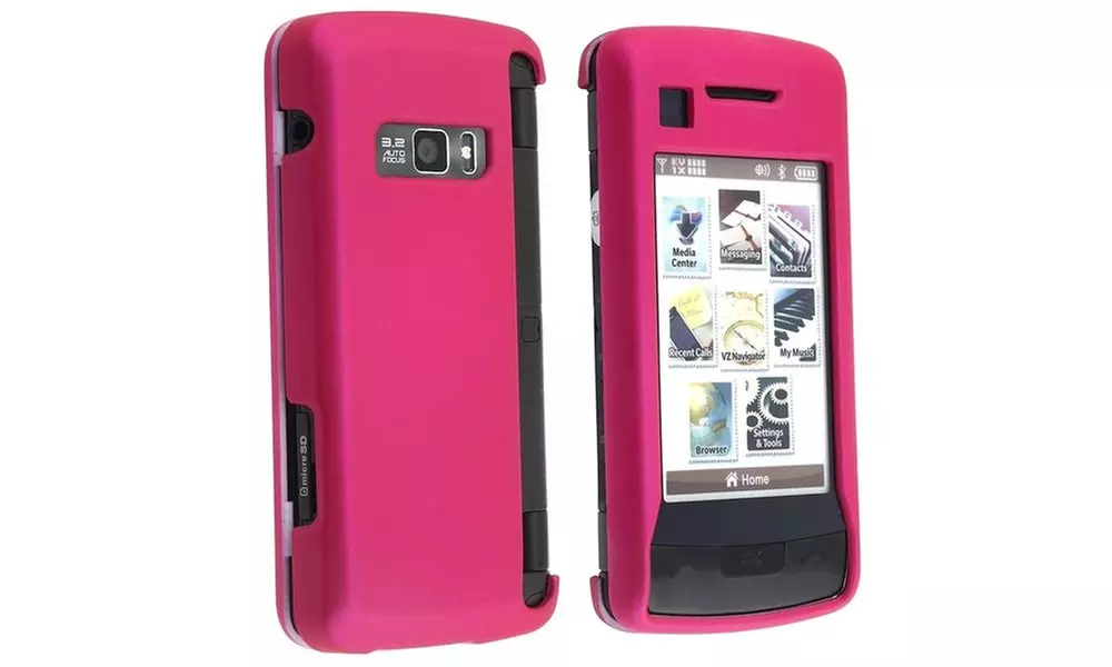 Insten Snap-on Rubber Coated Case For LG enV Touch VX11000, Hot Pink - Primary Image