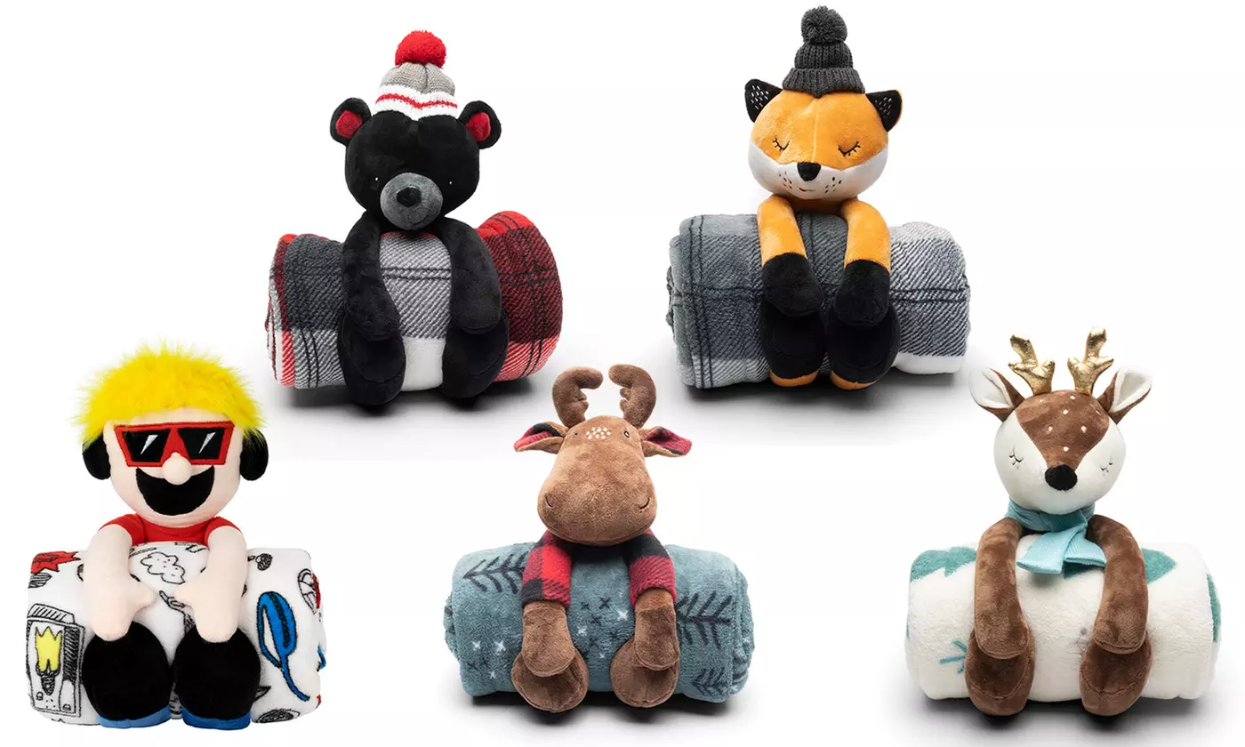 Cozy Kids' Hug Toy And Throw Blanket Sets - Primary Image