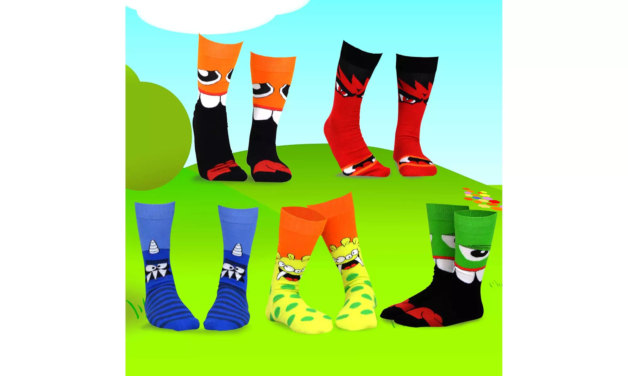 Fun Novelty Multipack TeeHee Crew Socks for Junior and Women - Primary Image
