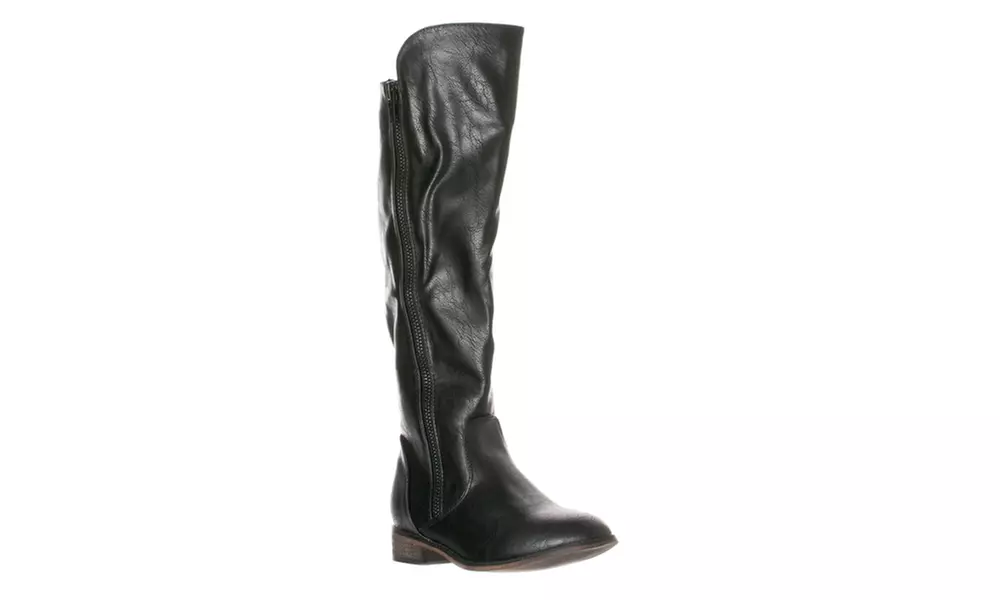 Riverberry Women's 'Clayton-12' Zipper Riding Knee High Boots, Black - Primary Image