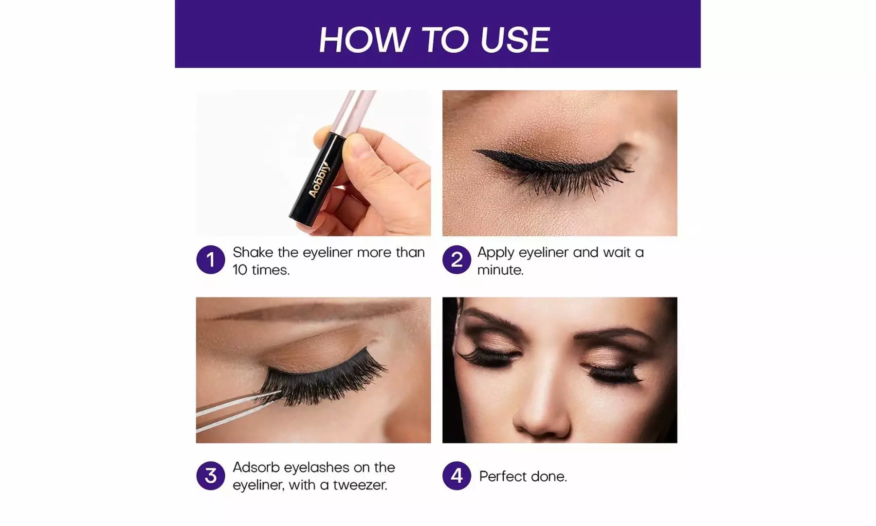 20 Pairs Magnetic Eyeliner and Eyelashes Kit False Lashes with Eyeliner Tweezers - Second Medium