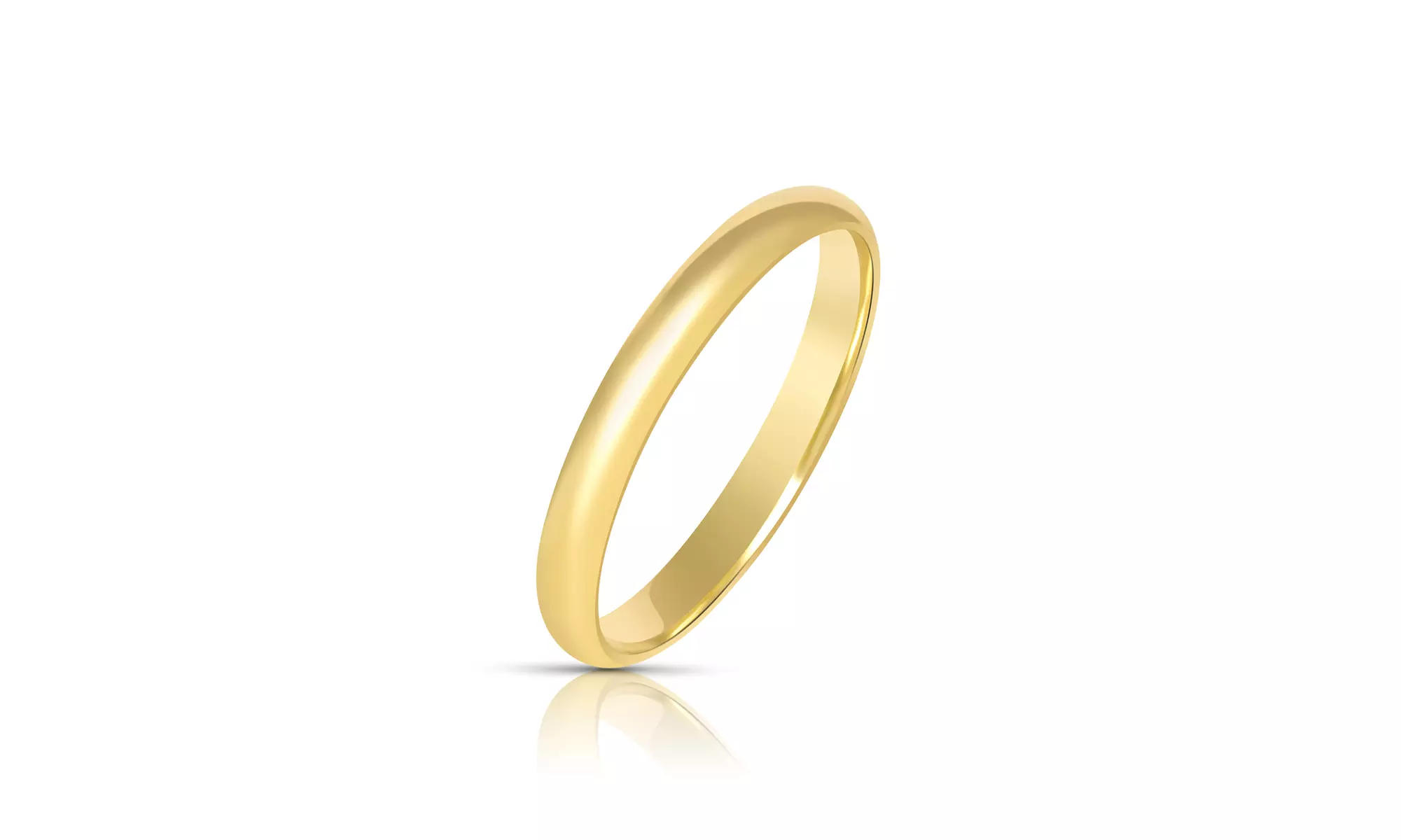 14K Gold Plated Wedding Band Collection in Solid Sterling Silver