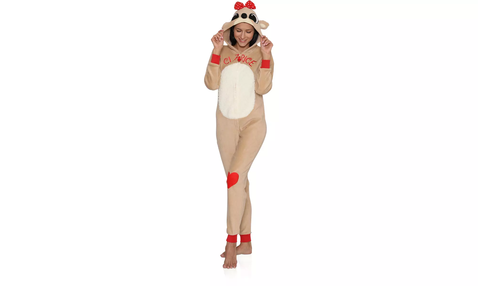 Holiday Themed Women's Clarice, Deer Onesie Union Suit Pajamas - Primary Image