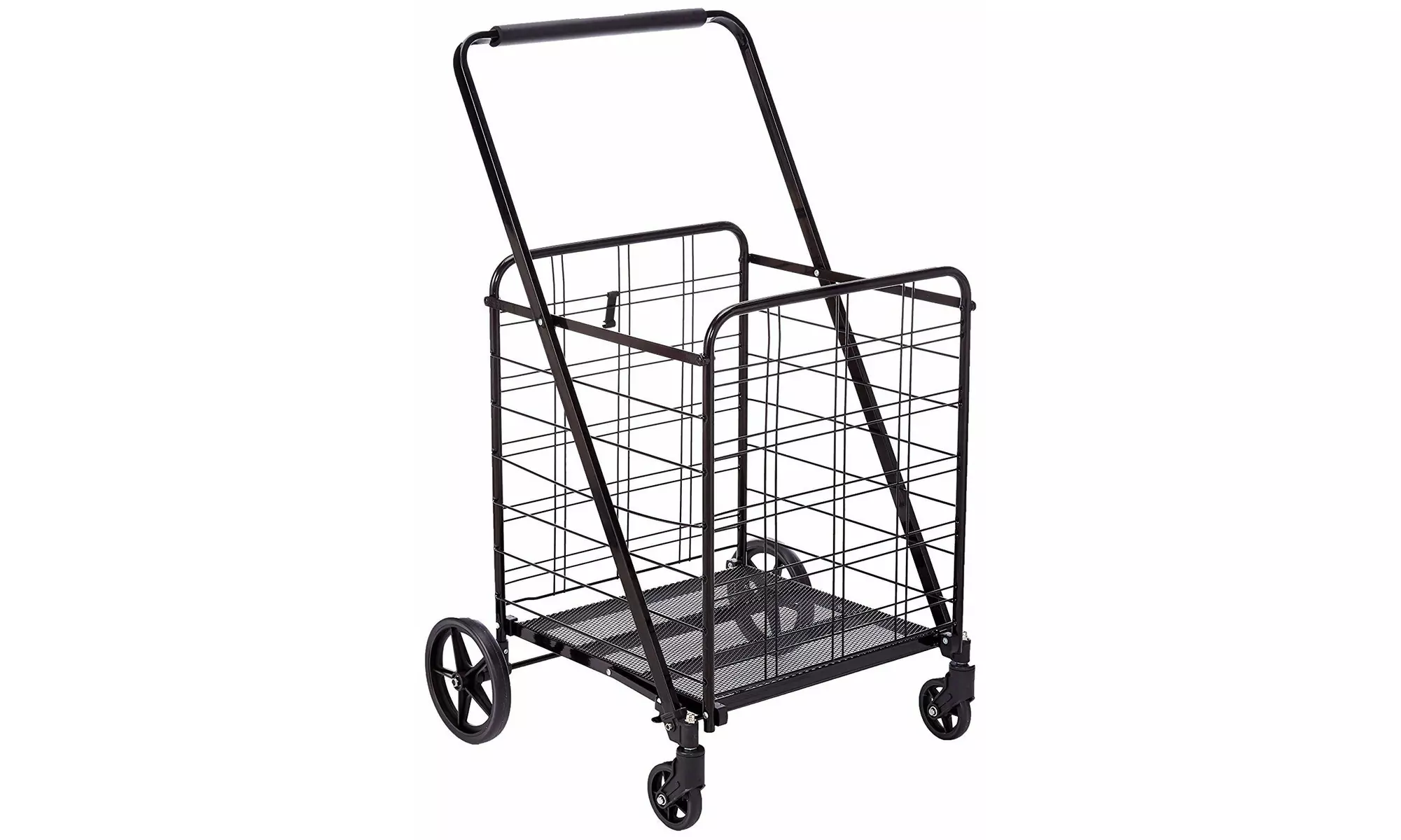 Heavy Duty 360 Degree Wheel Folding Super Jumbo Shopping Cart,Max 150 LB,Black - Second Medium