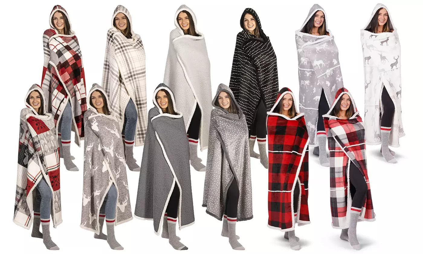 Luxury Ultra-Soft Lined Hooded Throw Blanket - Primary Image