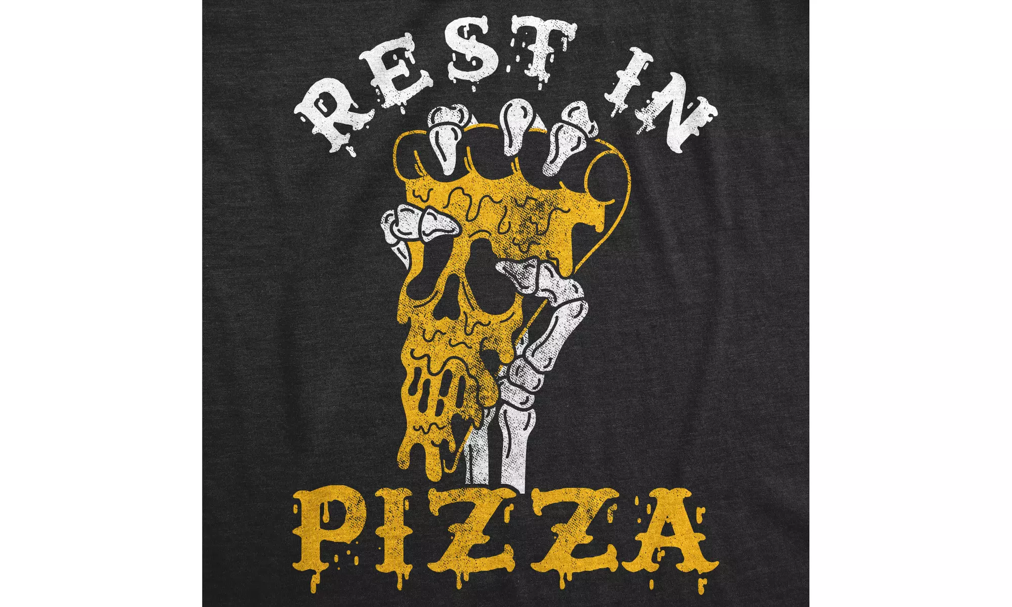 Mens Rest In Pizza Tshirt Funny Skeleton Halloween Tee - Second Medium