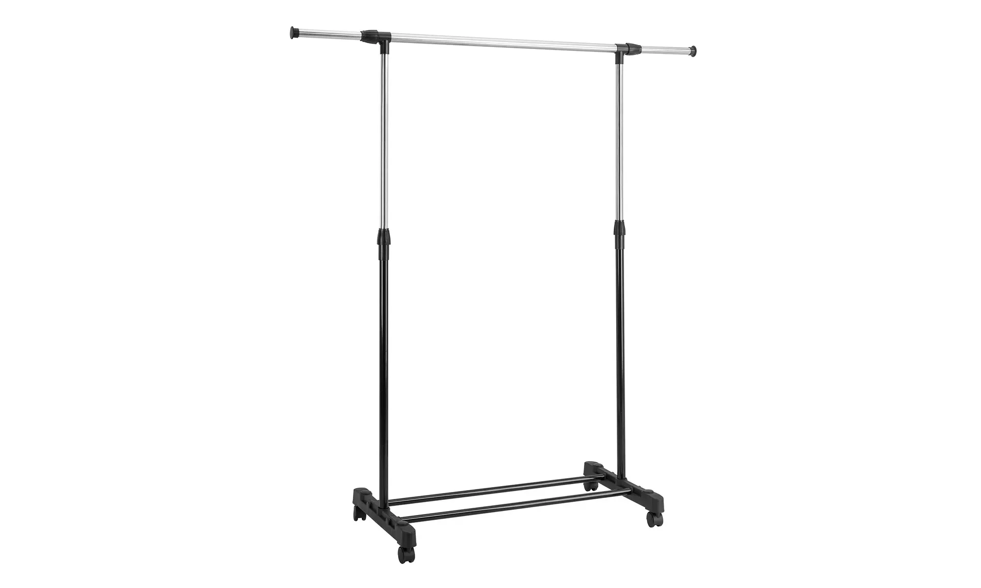 Single/Double Rail Stretching Stand Clothes Rack with Shoe Shelf
