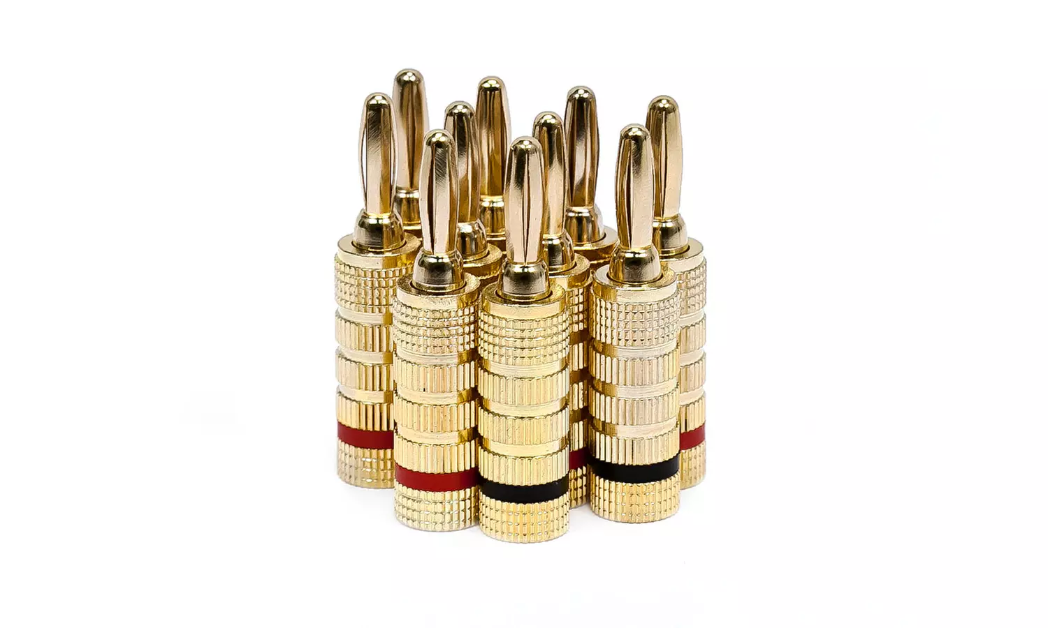 Monoprice 24k Gold Plated Speaker Banana Plugs, Closed Screw Type (10 Pairs) - Second Medium