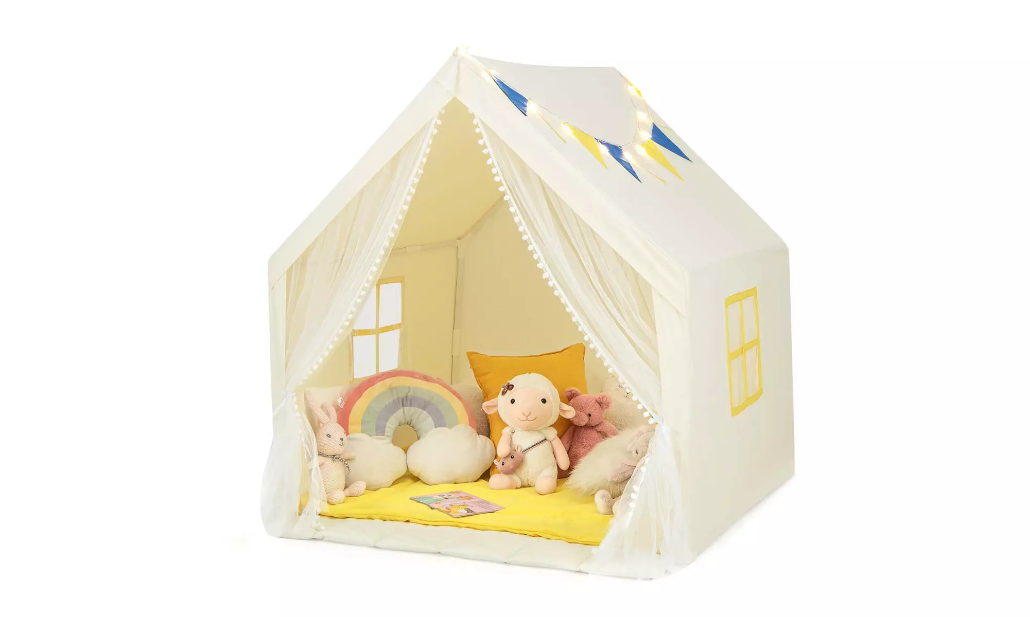 Costway Large Play Tent  Kids & Toddlers Playhouse w/ Washable Cotton Mat