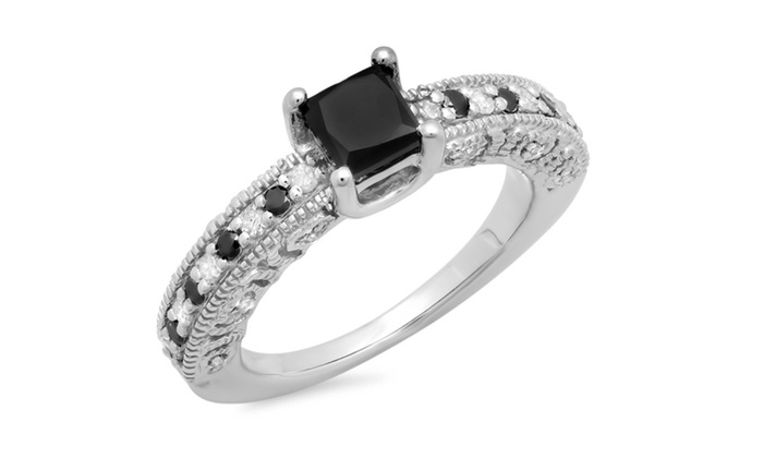 Black diamond engagement ring groupon