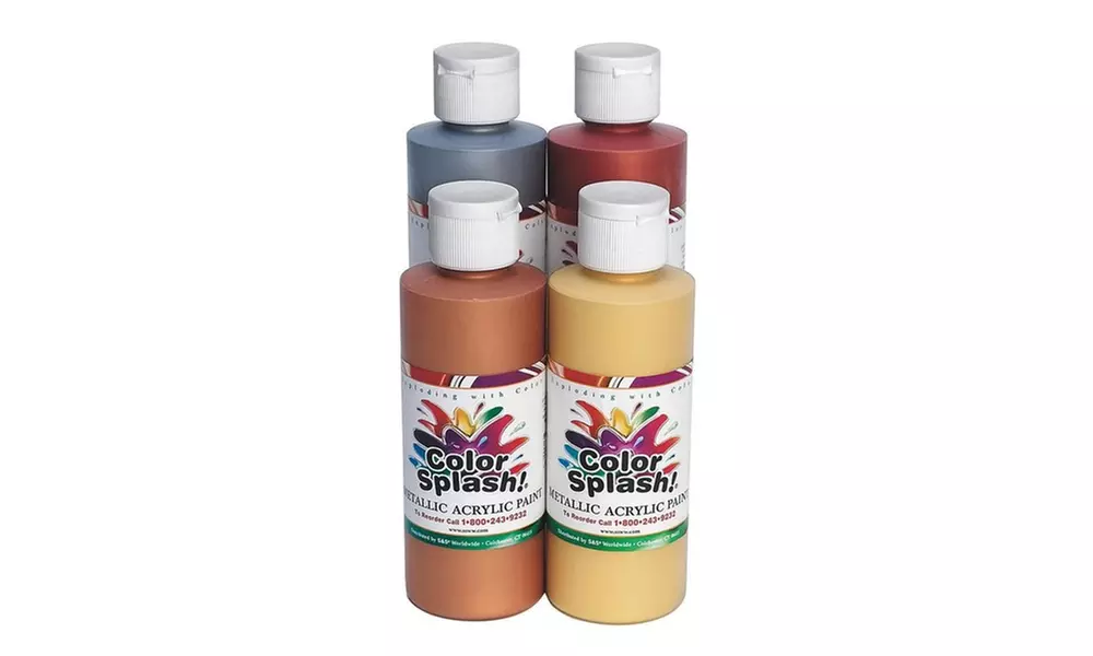 Color Splash! Metallic Acrylic Paint, 8 oz. (set of 4) - Second Medium