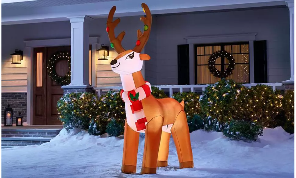 6ft Christmas LED Inflatable Reindeer - Primary Image