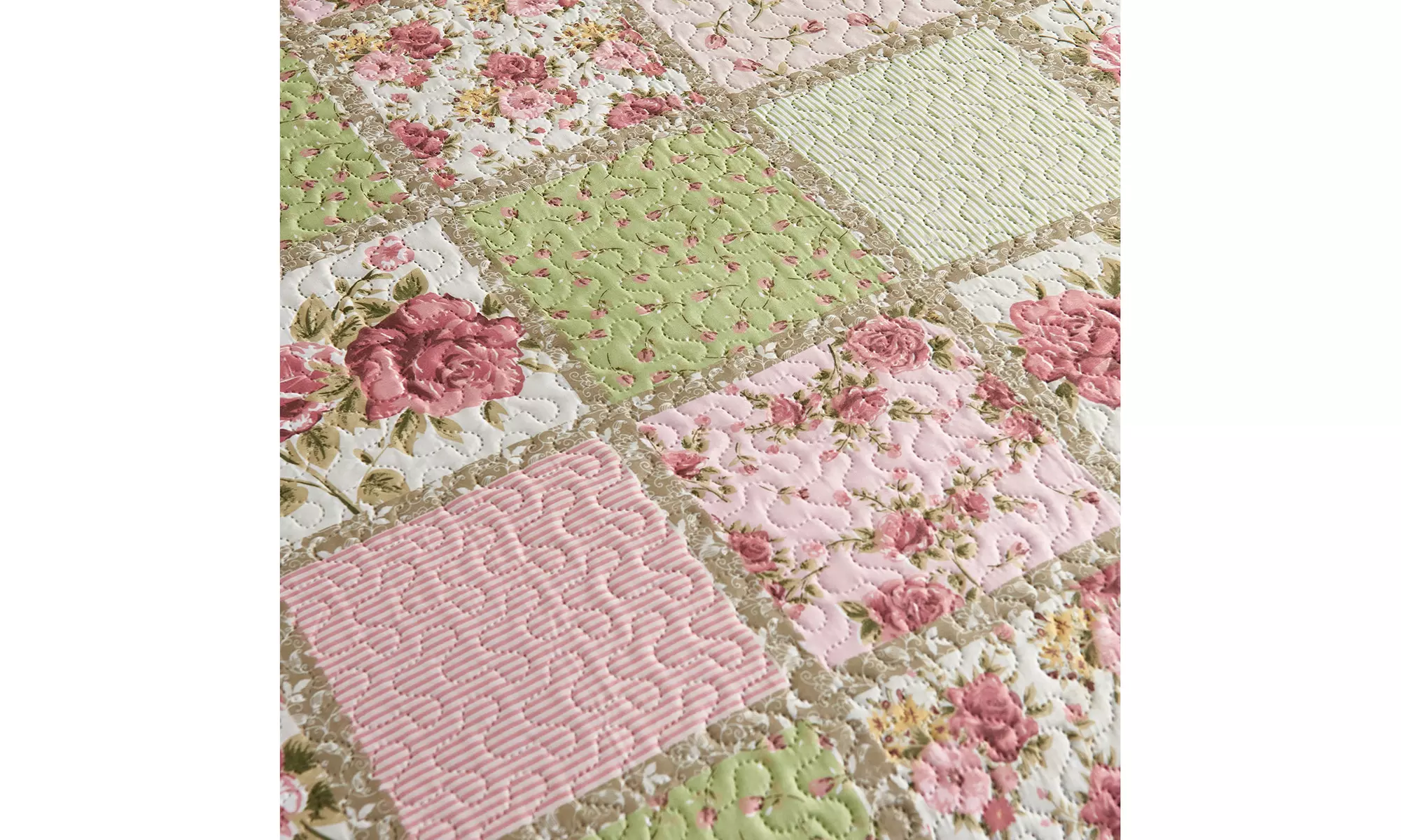 JML 3-Piece Reversible Quilt Set,Home Collection Printed Bedspread With 2 Shams