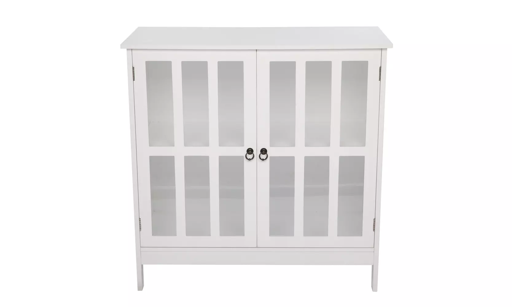 FCH Transparent Double Door Side Cabinet White - Primary Image