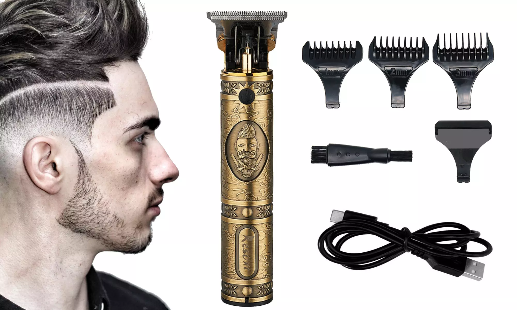 Hair Clippers Cordless Rechargeable Grooming T-Blade Cutting Trimmer for Men - Primary Image