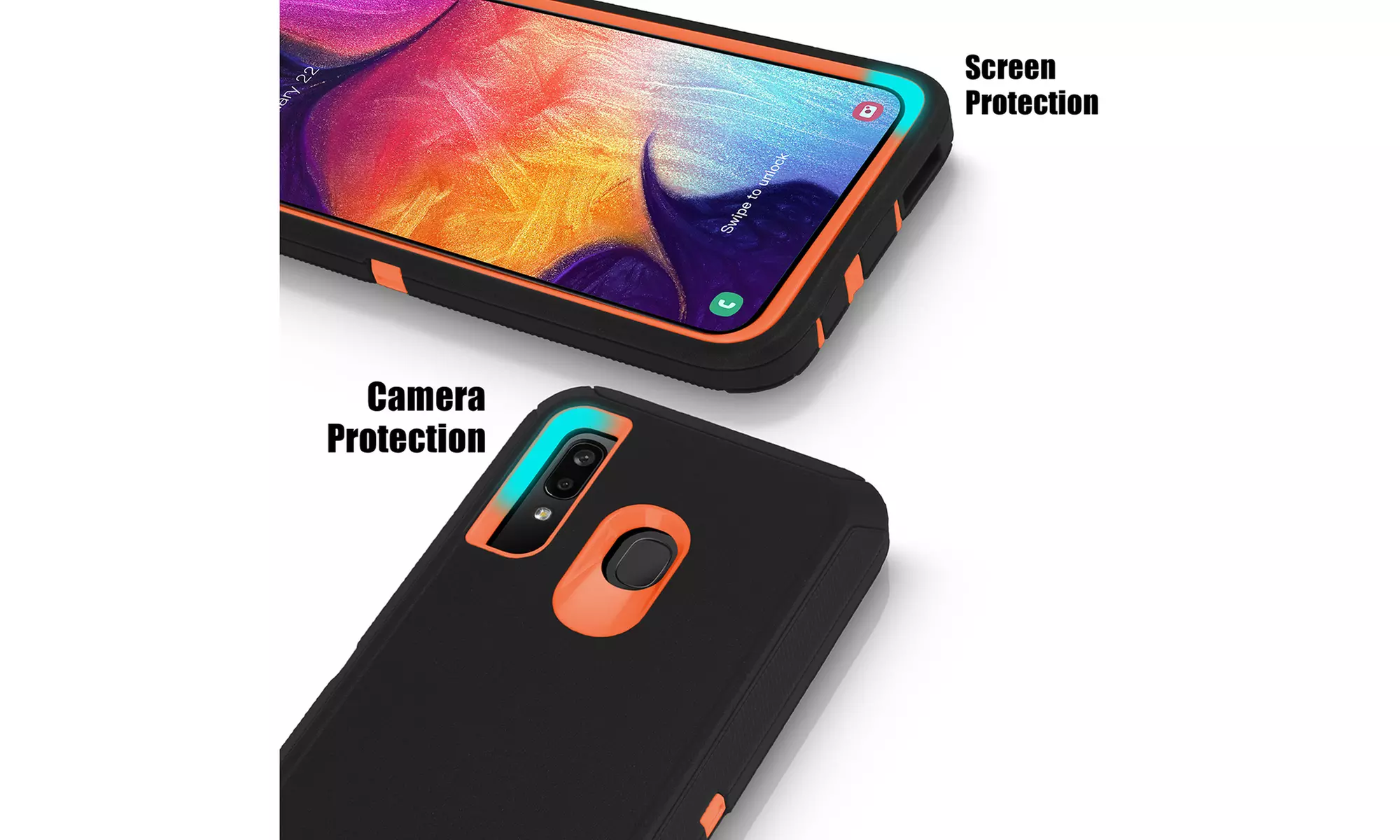 For Samsung Galaxy A20/Galaxy A30 Heavy Duty Hybrid Shockproof Case Cover