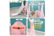 Toddler Climber And Swing Set, 3 in 1 Climber Sliding Playset w/Basketball Hoop - Second Medium
