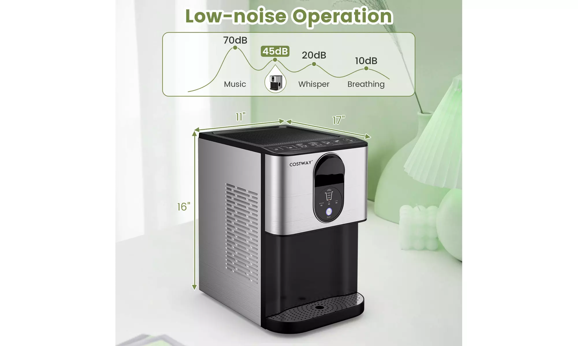 Costway 56 lbs/24 H Pebble Chewable Countertop Nugget Ice Maker