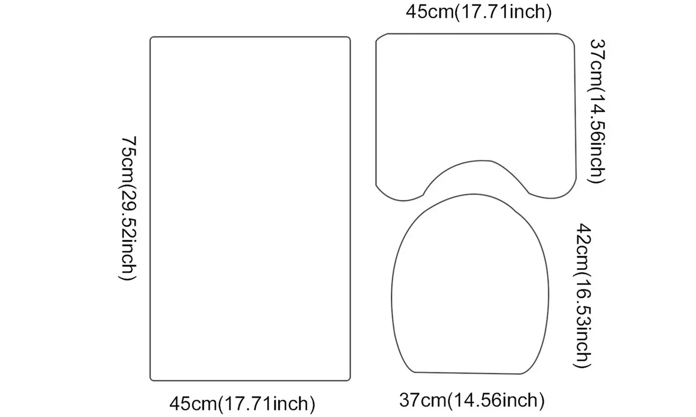 3pcs Christmas Toilet Seat Cover Rug Set Santa Claus Bathroom Mat Xmas Decor