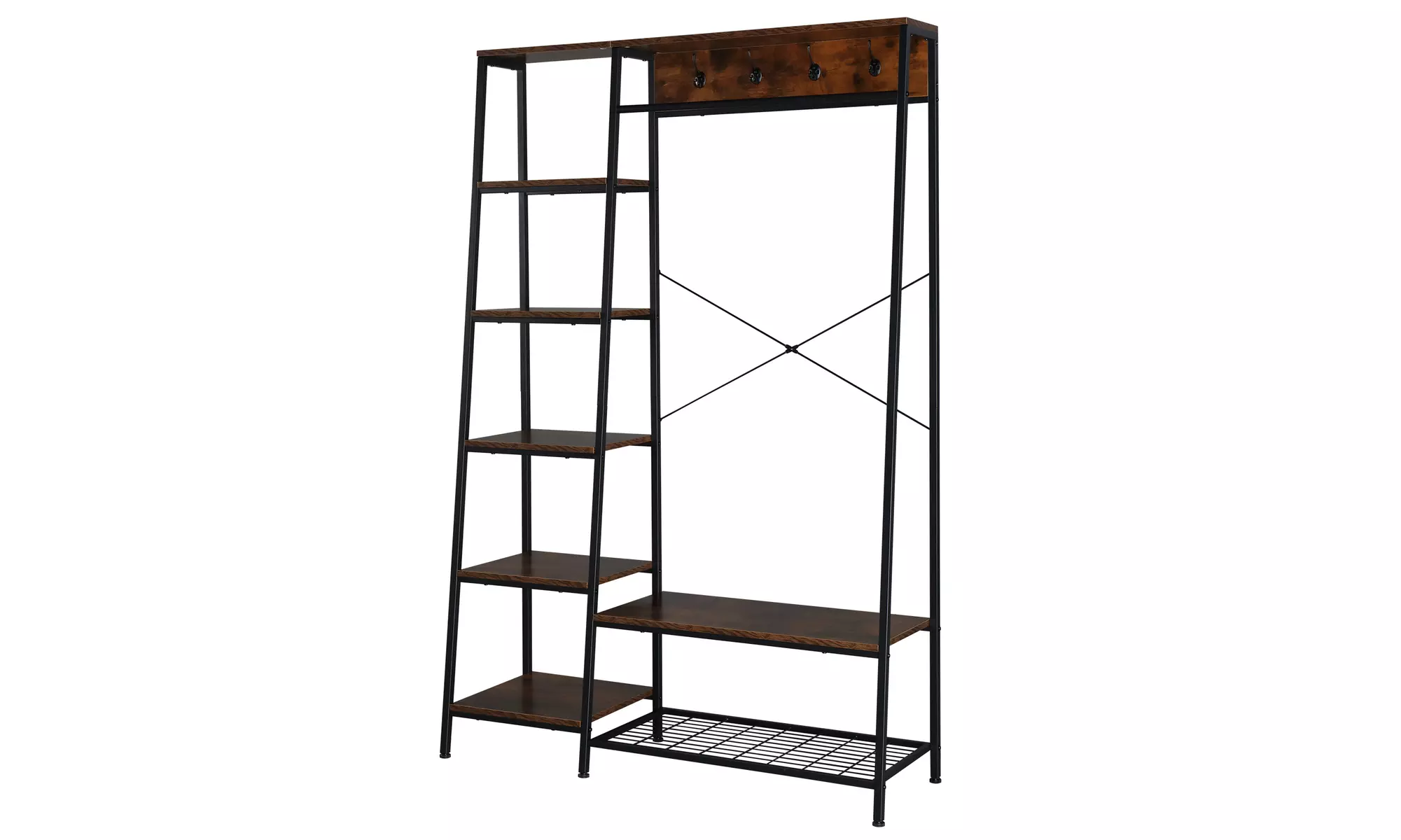 71" Hall Tree Entryway Storage Bench with Coat Rack and Shoe Rack 5-in-1 Design - Second Medium