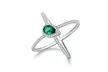 Lab Created Emerald Cross-over Ring Ring - Second Medium