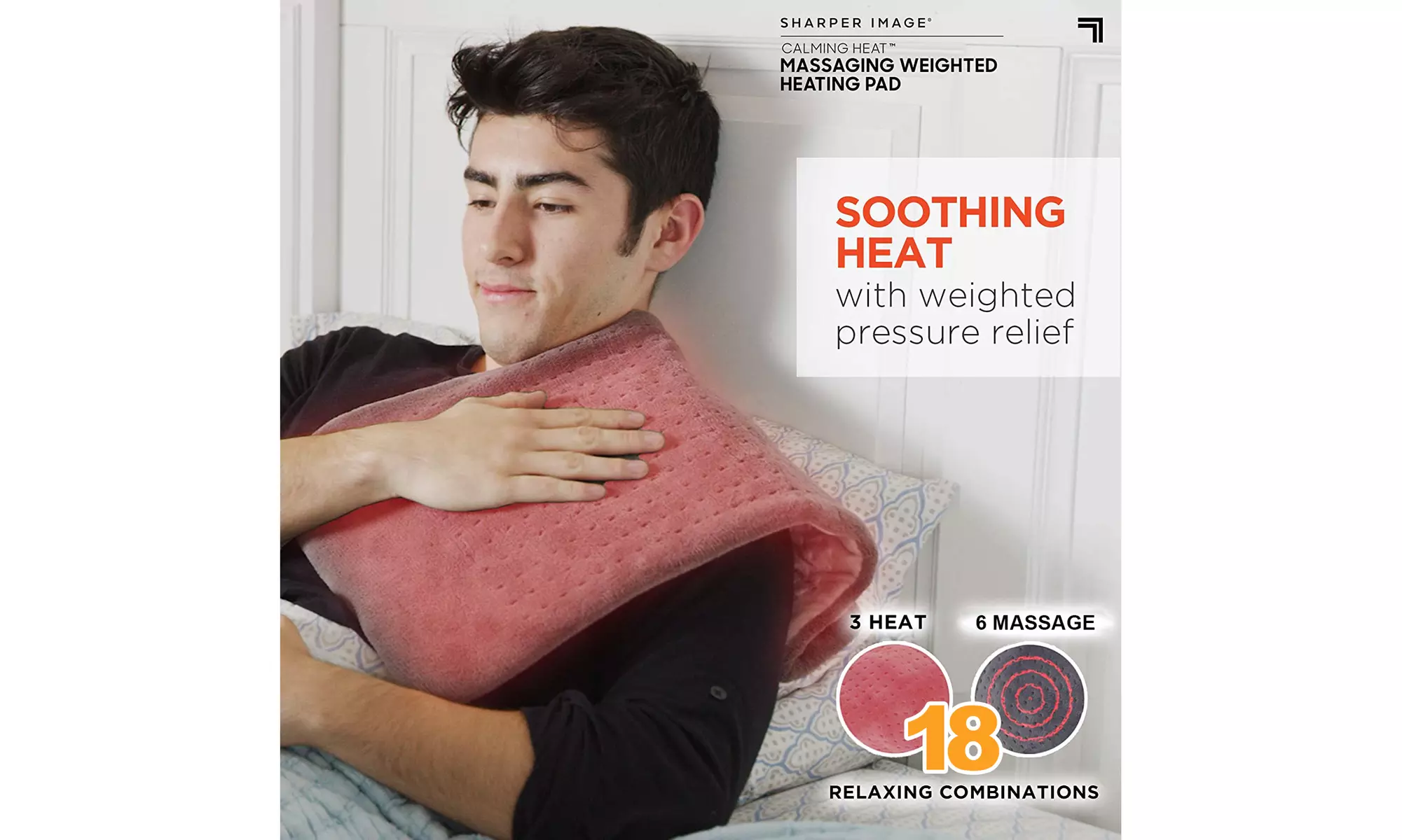 Calming Heat Weighted Heating Pad 9 Settings 18 Relaxing Combinations - Second Medium