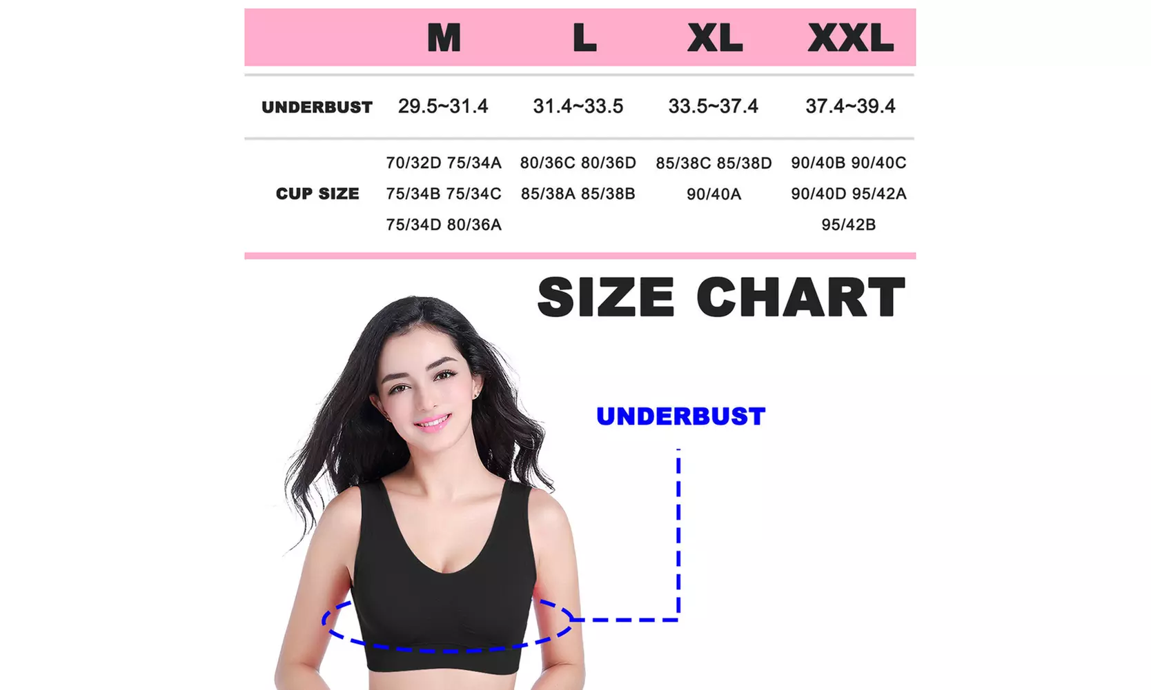 US 2-4 Pack Women's Padded Sports Bra High Impact Seamless Bralette Plus Size