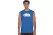 LA Pop Art Men's Word Art Sleeveless T-shirt - California Bear - Second Medium