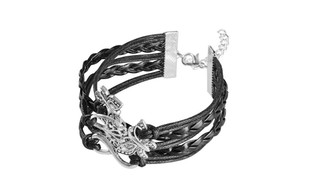 Zodaca Fashion Leather Infinity Bracelet Jewelry Silver lots Style 9