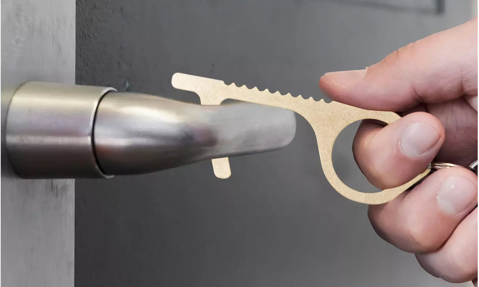 Hands-free and Contactless Hygiene Keychain Tool - Second Medium