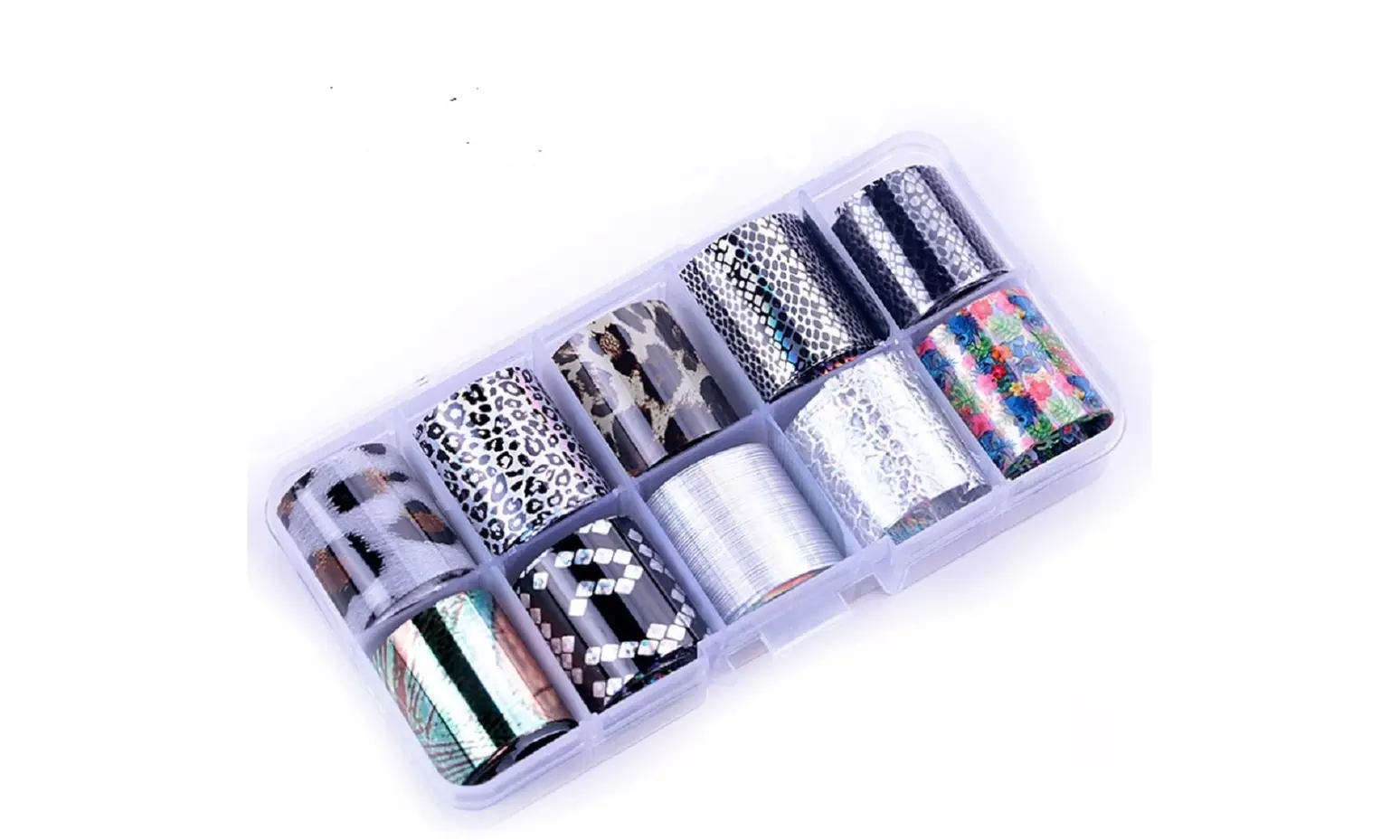 10 Holographic Nail Foils Starry Sky Glitter Foils Nail Art Transfer Sticker Set