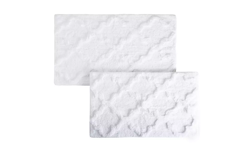 Lavish Home 100% Cotton Trellis Bath Mat Set (2-Piece)