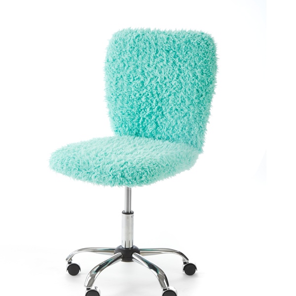 fuzzy blue desk chair