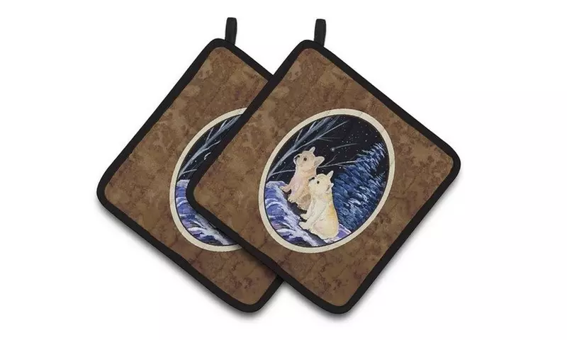 Carolines Treasures SS8395PTHD Starry Night French Bulldog Pair of Pot Holders - Primary Image