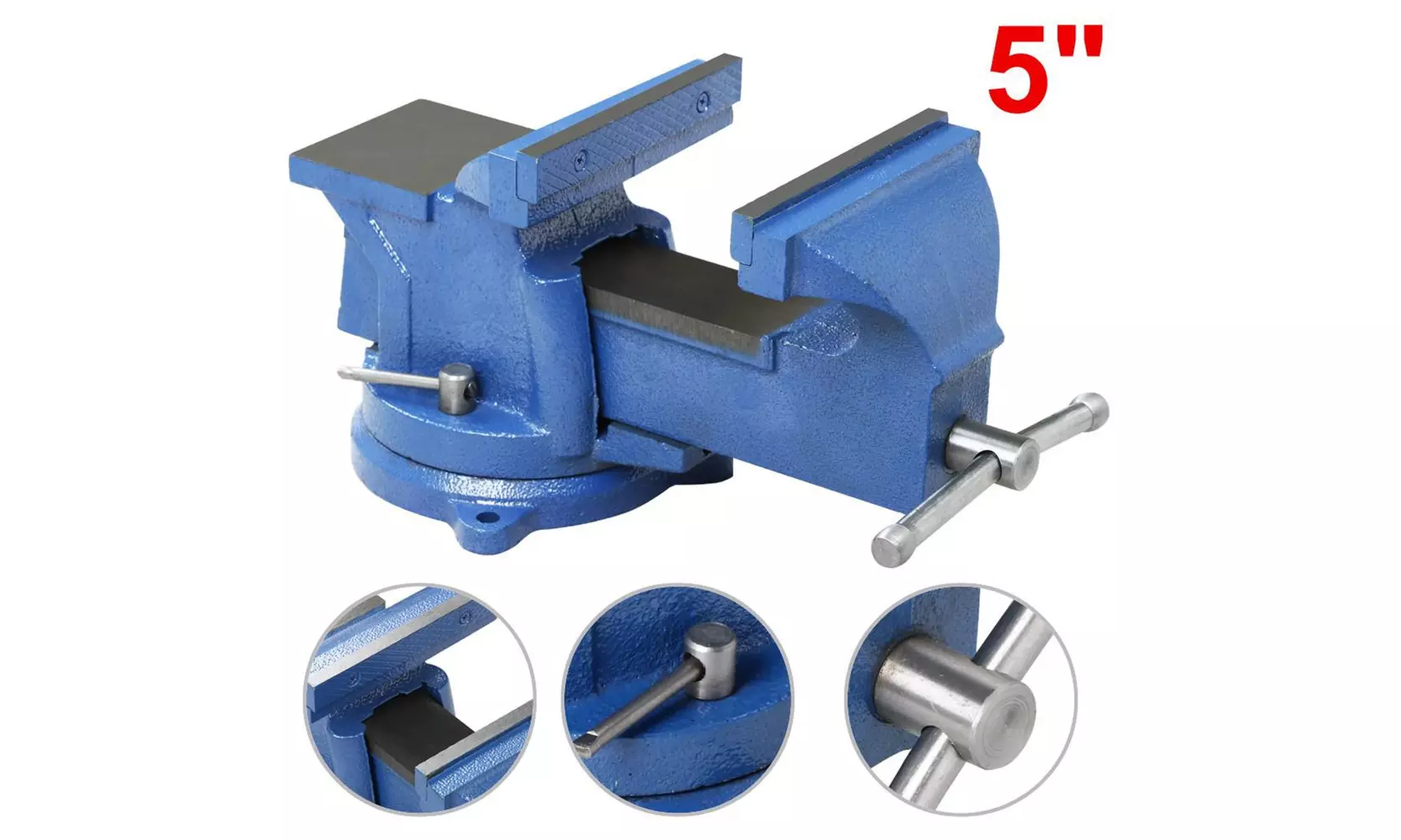 Topeakmart Removable Bench Table Top Vice Swivel Locking Base 5" - Second Medium