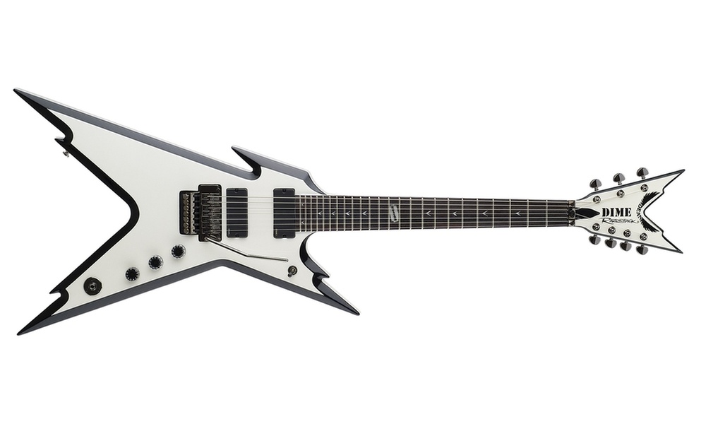 Dean Razorback 7 255 Metallic Electric Guitar - White w/Case - Primary Image