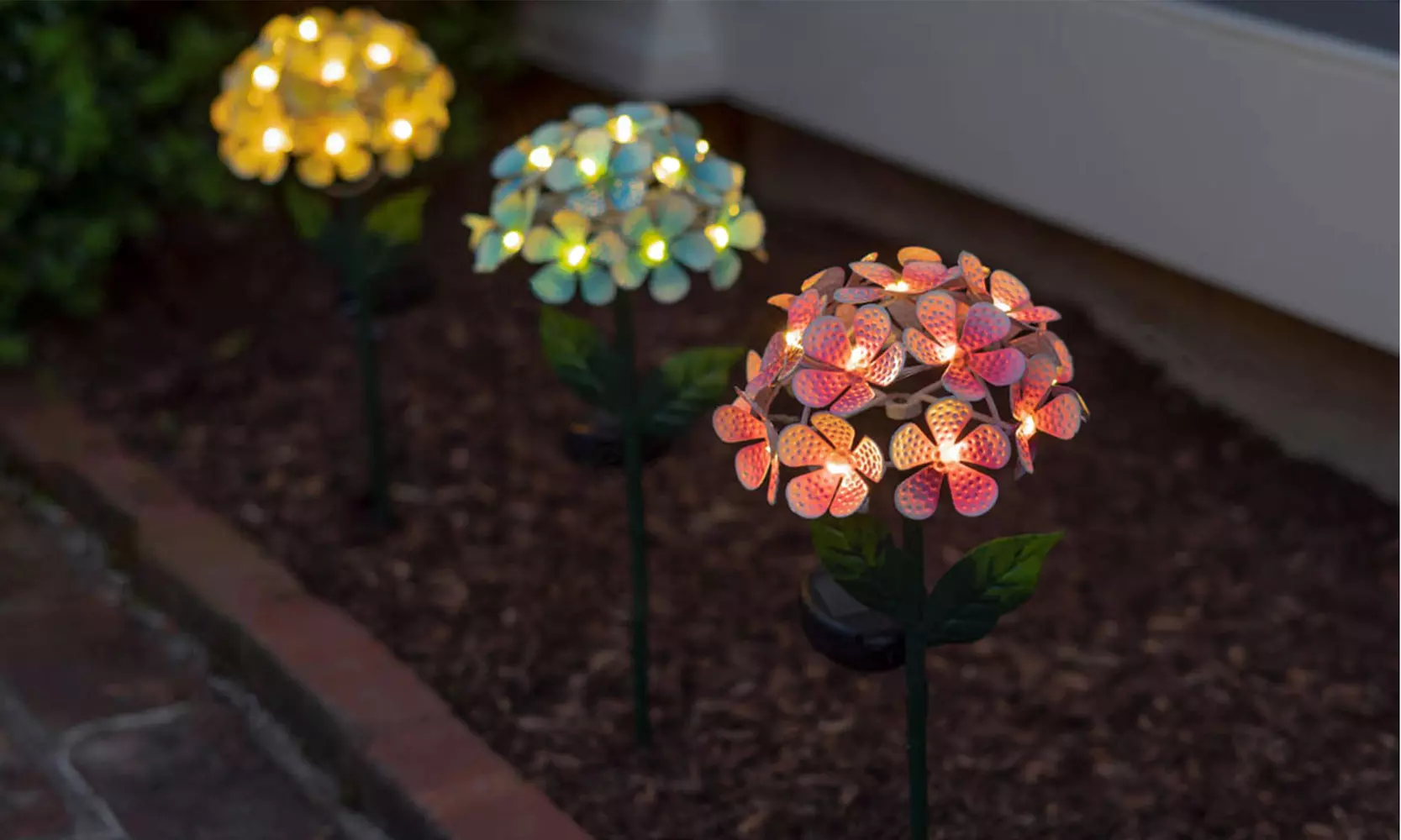 Touch Of ECO Solar LED Metal Flower Stake Lights(1-,2- or 3-Pack)